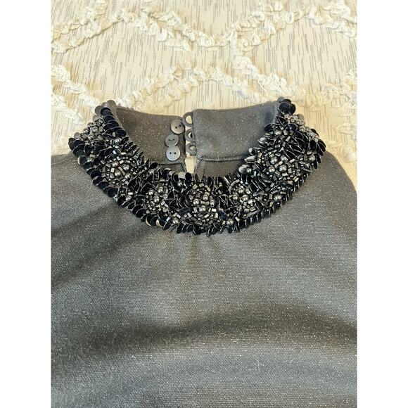 Maggie London Sleeveless Beaded High Neck Collar Tank Cocktail Dress Size 6 - Picture 6 of 11